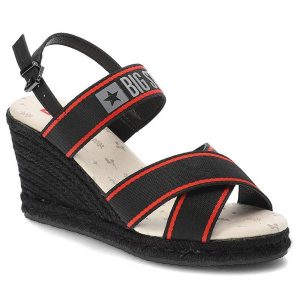 Czarne Sandały Big Star Stylowe Espadryle Damskie. Czarne sandały Big Star, bez wzorów, bez obcasa, bez zapięcia. Za 179,00 zł.