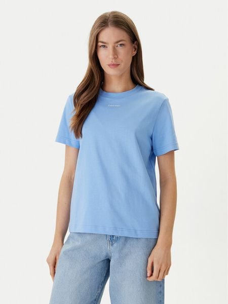 Calvin Klein T-Shirt 20s Classic Logo LV147C857G Niebieski Regular Fit. Niebieskie t-shirty Calvin Klein, m, bez wzorów, z bawełny, bez kołnierzyka, bez ramiączek. Za 169,99 zł.