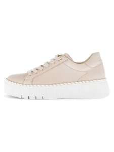 Gabor Skórzane sneakersy w kolorze beżowym rozmiar: 40,5. Brązowe trampki Gabor, bez wzorów, bez zapięcia. Za 230,53 zł.