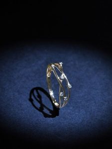 Maison héritage PARIS Złoty pierścionek "Jolie Constellation" z diamentami rozmiar: 52. Żółte pierścionki Maison héritage PARIS, z diamentem, złote. Za 1 478,99 zł.