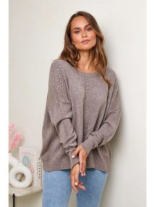 Soft Cashmere Sweter w kolorze szarobrązowym rozmiar: 38/40. Brązowe swetry oversize Soft Cashmere, bez wzorów, bez ramiączek. Za 152,99 zł.