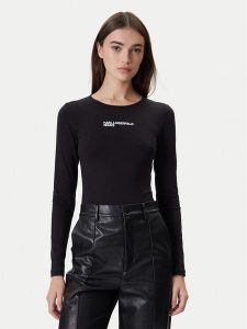 Karl Lagerfeld Jeans Body A4W17017 Czarny Slim Fit. Czarne body i gorsety Karl Lagerfeld Jeans, bez wzorów, z bawełny. Za 299,99 zł.