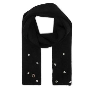 Szalik Guess. Czarne szaliki Guess, z aplikacjami. Za 234,99 zł.