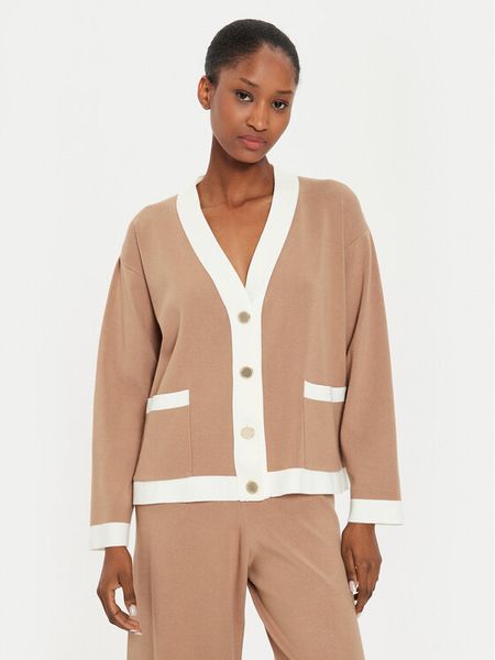 Kontatto Kardigan 3M0258 Brązowy Regular Fit. Brązowe kardigany Kontatto, z wiskozy. Za 309,99 zł.