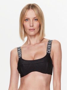 Calvin Klein Swimwear Góra od bikini KW0KW01968 Czarny. Czarne bikini Calvin Klein Swimwear, bez wzorów, z syntetyku. Za 289,99 zł.