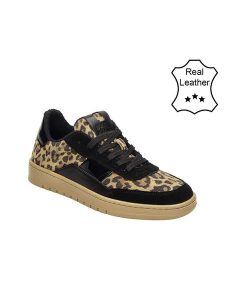 Bullboxer Skórzane sneakersy w kolorze czarno-jasnobrązowym rozmiar: 38. Brązowe trampki Bullboxer, bez wzorów, ze skóry, bez zapięcia. Za 228,38 zł.