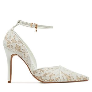 Szpilki DeeZee. Białe szpilki DeeZee, bez wzorów, bez obcasa. Za 159,99 zł.