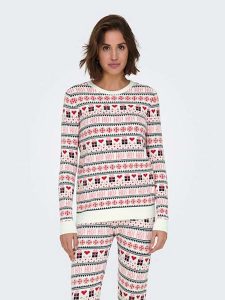 ONLY Sweter w kolorze biało-czerwono-czarnym rozmiar: S. Białe swetry oversize ONLY, s, bez wzorów, ze splotem, bez ramiączek. Za 70,24 zł.