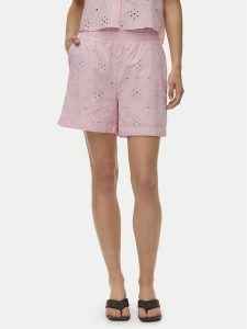 Vero Moda Szorty materiałowe Eliza 10346709 Różowy Regular Fit. Czerwone szorty Vero Moda, bez wzorów, z bawełny. Za 159,99 zł.