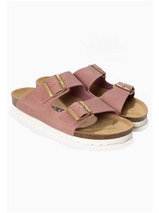 BACKSUN Skórzane klapki "Bali" w kolorze jasnoróżowym rozmiar: 38. Różowe klapki Backsun, bez wzorów, ze skóry, z otwartym noskiem, bez obcasa. Za 130,99 zł.