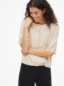 Vila Kardigan "Viliga" w kolorze beżowym rozmiar: XXL. Brązowe kardigany Vila, z materiału. Za 74,81 zł.