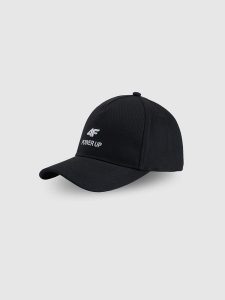 4F Czapka z daszkiem strapback uniseks - czarna L/XL. Czarne czapki 4f, bez wzorów, z materiału. Za 79,99 zł.