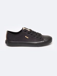 Trampki damskie niskie czarne RR274774 906. Czarne trampki Big Star, bez wzorów, z gumy, bez zapięcia. Za 149,99 zł.