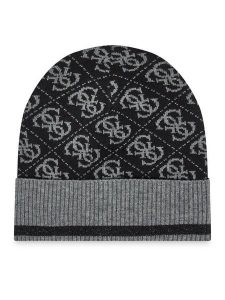 Guess Czapka AW9979 WOL01 Czarny. Czarne czapki Guess, z aplikacjami, z materiału. Za 139,99 zł.