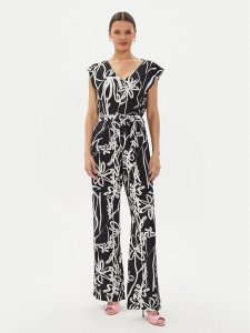 Desigual Kombinezon Macroflor 24WWPWX0 Czarny Regular Fit. Czarne kombinezony Desigual, m, bez wzorów, z wiskozy, bez kołnierzyka, bez ramiączek. Za 369,99 zł.
