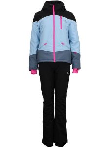 Peak Mountain 2-częściowy zestaw narciarski "Acorse" w kolorze niebiesko-czarnym rozmiar: XL. Czarne kurtki sportowe Peak Mountain, m, bez wzorów, bez kaptura, narciarskie. Za 501,57 zł.