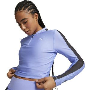 Bluza Puma Fit Eversculpt 14 Zip, Kobiety. Czarne bluzy Puma, bez wzorów, z poliesteru, bez kaptura. Za 290,00 zł.