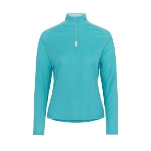 Damski sweter 1/2 zip Kari Traa Leah. Niebieskie swetry klasyczne Kari Traa, bez kołnierzyka. Za 346,50 zł.