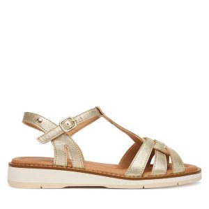 Sandały Pikolinos. Żółte sandały Pikolinos, bez wzorów, bez obcasa, na płaskiej podeszwie, bez zapięcia. Za 559,99 zł.