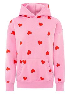 Zwillingsherz Bluza "Hearts" w kolorze jasnoróżowym rozmiar: L. Różowe bluzy Zwillingsherz, l, bez wzorów, z kapturem. Za 195,45 zł.