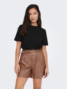 ONLY T-Shirt 15270390 Czarny Regular Fit. Czarne t-shirty ONLY, l, bez wzorów, z bawełny, bez kołnierzyka, bez ramiączek. Za 49,99 zł.