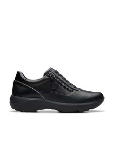 Clarks Skórzane sneakersy "Tivoli Zip" w kolorze czarnym rozmiar: 40. Czarne trampki Clarks, bez wzorów, bez zapięcia. Za 303,06 zł.