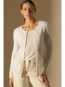 Perfect Cashmere Kaszmirowy kardigan "Amy" w kolorze beżowym rozmiar: XL. Brązowe kardigany Perfect Cashmere, z kaszmiru. Za 347,99 zł.