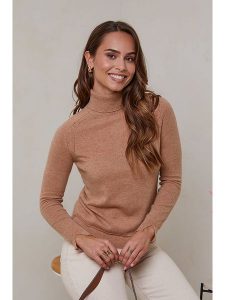 Soft Cashmere Kaszmirowy golf w kolorze jasnobrązowym rozmiar: L. Brązowe golfy Soft Cashmere, bez wzorów, z kaszmiru. Za 345,45 zł.