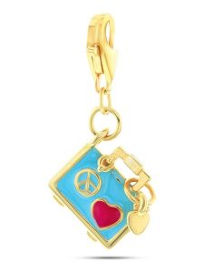 CHARM'S Pozłacana zawieszka z cyrkoniami rozmiar: onesize. Niebieskie zawieszki CHARM'S, z cyrkonią, pozłacane. Za 104,89 zł.