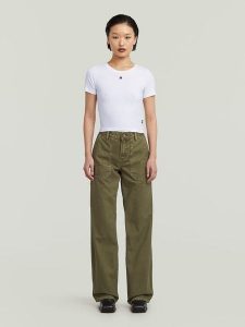 G-Star Dżinsy - Loose fit - w kolorze khaki rozmiar: W31/L34. Brązowe jeansy G-Star, z aplikacjami, ze skóry, z podwyższonym stanem. Za 283,08 zł.