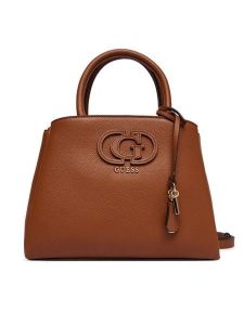 Guess Torebka Isola HWBG99 05060 Brązowy. Brązowe kuferki Guess, z aplikacjami, ze skóry, bez dodatków. Za 639,99 zł.