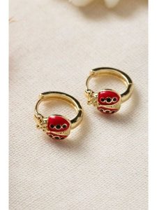 Heliophilia Pozłacane kolczyki-kreole rozmiar: onesize. Czerwone kolczyki Heliophilia, metalowe. Za 34,99 zł.