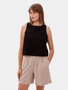 Les Lunes Top "Elodiee" w kolorze czarnym rozmiar: L. Czarne topy Les Lunes, l, bez wzorów, bez kołnierzyka, bez ramiączek. Za 126,99 zł.