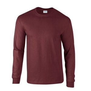 Ultra Bawełniana Koszulka Z Długim Rękawem Unisex Dla Dorosłych. Brązowe bluzki GILDAN, m, bez wzorów, z bawełny, sportowe, bez kołnierzyka, bez ramiączek. Za 60,99 zł.