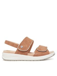 Caprice Sandały 9-28252-44 Brązowy. Brązowe sandały Caprice, bez wzorów, ze skóry, bez obcasa, na koturnie, bez zapięcia. Za 227,99 zł.