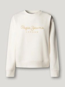 Pepe Jeans Bluza "Maty" w kolorze białym rozmiar: L. Białe bluzy Pepe Jeans, l, bez wzorów, z jeansu, bez kaptura. Za 152,99 zł.