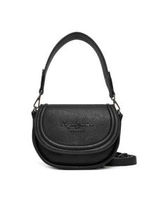 Pepe Jeans Torebka Crisha Code PL0300006 Czarny. Czarne torebki klasyczne Pepe Jeans, bez wzorów, z jeansu, bez dodatków. Za 279,99 zł.
