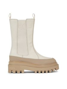 Calvin Klein Jeans Sztyblety Flatform Chelsea Boot Lth Wn YW0YW01111 Écru. Botki Calvin Klein Jeans, bez wzorów, z jeansu, bez obcasa, na płaskiej podeszwie, bez zapięcia. Za 539,99 zł.