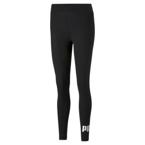 Legginsy treningowe damskie Puma ESS Logo. Czarne legginsy Puma, bez wzorów, z bawełny, długie. Za 160,24 zł.
