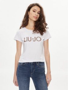 Liu Jo T-Shirt VA4105 JS003 Biały Regular Fit. Białe t-shirty Liu Jo, xs, bez wzorów, z bawełny, bez kołnierzyka, bez ramiączek. Za 189,99 zł.
