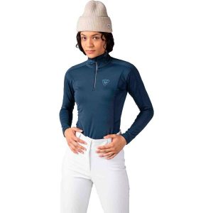 Koszulka termoaktywna Rossignol W Classique 1/2 Zip. Niebieskie koszule nocne Rossignol, bez wzorów, bez ramiączek. Za 299,99 zł.