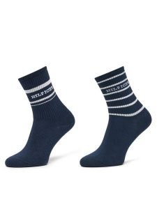 Tommy Hilfiger Skarpety długie 701236457 Granatowy. Niebieskie skarpetki TOMMY HILFIGER, bez wzorów, z bawełny. Za 59,99 zł.