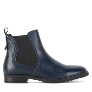 Botki Lasocki. Niebieskie botki Lasocki, bez wzorów, bez obcasa, na płaskiej podeszwie, bez zapięcia. Za 239,99 zł.