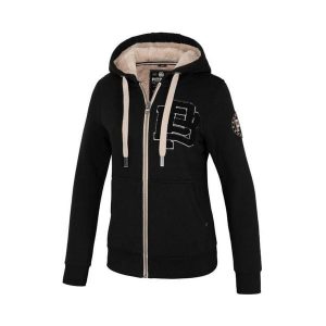 Bluza damska Pitbull rozpinana z kapturem Sherpa Ruffina. Czarne bluzy PITBULL, m, bez wzorów, z kapturem. Za 269,00 zł.
