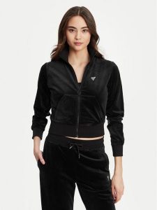 Guess Bluza V3BQ22 K0232 Czarny Regular Fit. Czarne bluzy Guess, xxs, z aplikacjami, z syntetyku, bez kaptura. Za 239,99 zł.