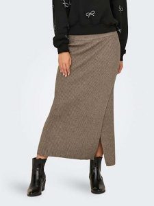ONLY Spódnica dzianinowa w kolorze brązowym rozmiar: XS. Brązowe spódnice ONLY, xs, bez wzorów, z dzianiny, midi. Za 57,06 zł.