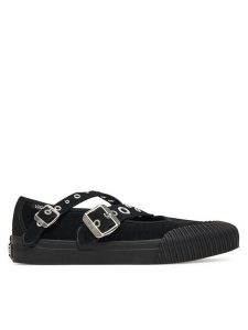 Vans Trampki Mary Jane VN000D9ABLA1 Czarny. Czarne trampki Vans, bez wzorów, z materiału, bez zapięcia. Za 279,99 zł.