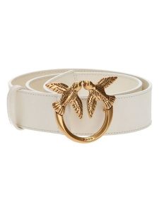 Pinko Skórzany pasek w kolorze kremowym rozmiar: 85. Brązowe paski Pinko, bez wzorów, z materiału. Za 382,89 zł.