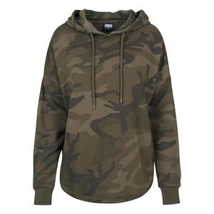 Bluza damska z kapturem Urban Classic Camo. Brązowe bluzy Urban Classics, bez wzorów, z kapturem. Za 214,00 zł.