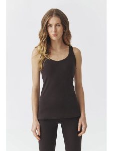 TATUUM Top w kolorze ciemnobrązowym rozmiar: M. Brązowe topy Tatuum, m, bez wzorów, bez kołnierzyka, bez ramiączek. Za 118,28 zł.